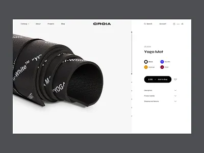 Croia PDP Concept clean design e commerce equipment mat product sport ui ux yoga