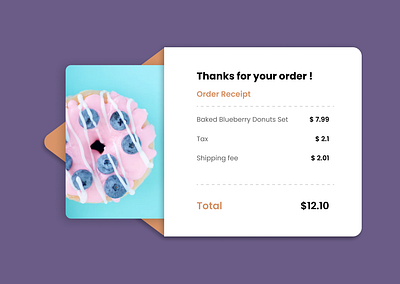 Email Receipt | Daily UI #017 017 dailyui dailyui017 delivery donuts email email receipt food receipt