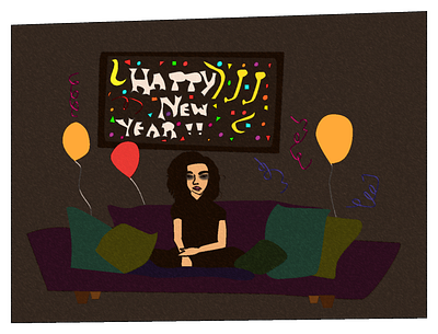 Happy New Year!!!!!!! confused happynewyear illustration partyends realization sad