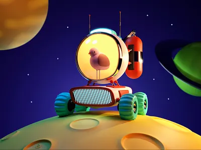 Bird Explorer 3d art 3d artwork 3d design 3d ilustration art blender character design game art game design illustration space