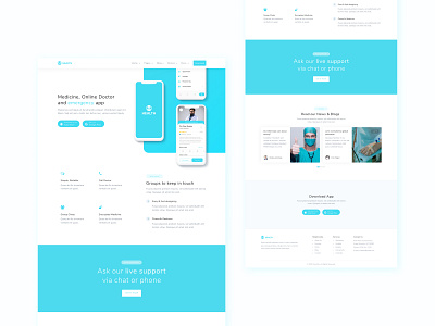 Health App Ad Landing Page app app design branding health app interaction landing page responsive web ui ux ux design web page wireframe design