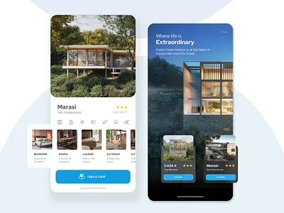 Luxury Living Architect Mobile App app design architect architectural building business design interfaces landmark minimal mobile mobile app mobile design modern product design properties smart home ui ui design villa vrtour