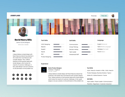 Job Seeker's Profile page app branding design ui ux