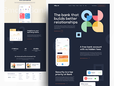 Banking Landing Page I Ofspace app branding design illustration ios app logo ofspace ofspace agency ui ux vector web design website website design