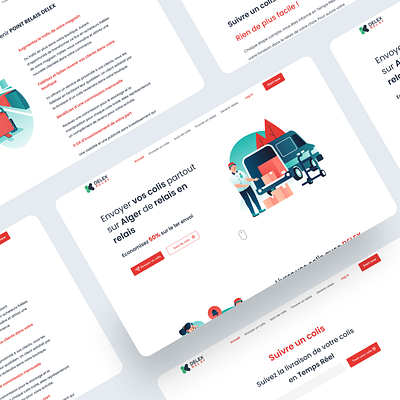 Delex-relay delivery service Website amazon delivery figma flat freebie minimal package travel ui ux website work