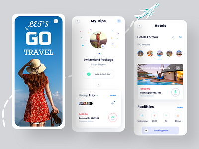 Travel App Design android app appdesign application design design app ios mobile mobile app design screens ui ux