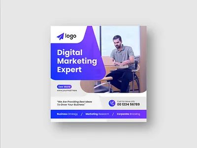 Digital marketing social media banner or square flyer graphic