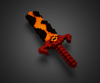 Magulus The Volcanic Touch 3d dagger design game pixel pixelart rpg weapon