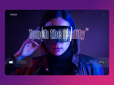 VR Glass Shop - Landing Page clean daily ui dark glass gradient landing page pink product design shop ui ux violet virtual reality vitu vr web design