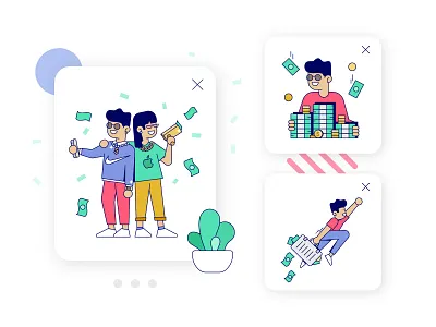 Up bitcoin business character crypto design illustration lines money motivation outlines shapes stock success ui vector