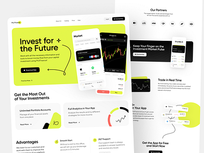 Profinance Landing Page Design concept design finance finances financial fintech interface investment investment app investments landing landing page market service stock market ui ui visual design user interface ux