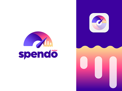 Spendometer Logo bill branding check costs design funds gedas meskunas glogo graph icon illustration logo meter money receipt saving spend spendometer vector