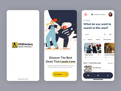 USdirectory - Mobile App app app design app ui app ux clean clean ui design directory app illustration travel travel app ui ui design uidesign ux ux design