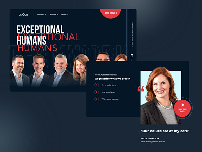 LivCor Team Page branding design interface team ui ux website