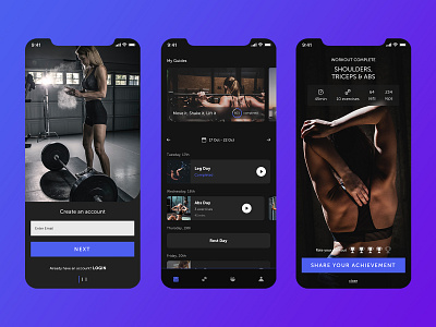 Fitness App Concept ai app concept design mobile psd ui