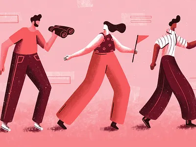 Building a Culture for Change - Blog illustration adobe illustrator change character graphic design illustration illustrator people visual design walking