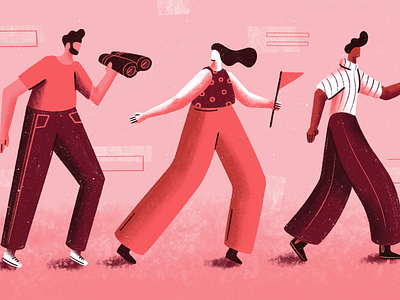 Building a Culture for Change - Blog illustration adobe illustrator change character graphic design illustration illustrator people visual design walking