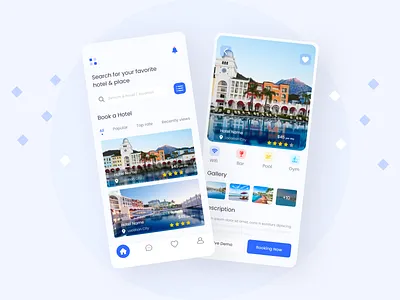 hotel booking app app design application blur booking app hotel booking app ios mobile app resort booking trabel ui kit ui ux