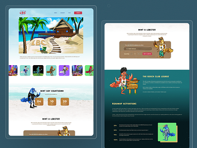 Lobster Beach Club beach clean creative wesbite crypto india light lobster minimal minimal website mint nft nft website popular sky ui ui design ux web design web3 website