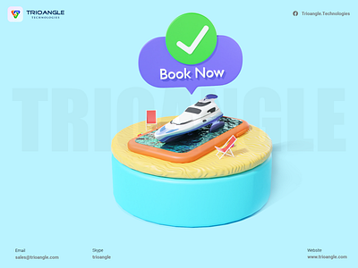 Boat Rental Script - 3D Model 3d 3danimation 3deyebrows 3dmodel 3dmodelling animation app blender branding design graphic design illustration logo motion graphics trioangle trioangletechnologies typography ui ux vector