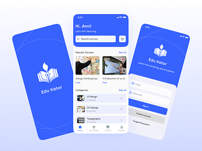 E Learning App app app design best brand cool daily ui design e learn glassmorphism graphic design illustration learn learning logo minimal shot ui uidesign ux ux design