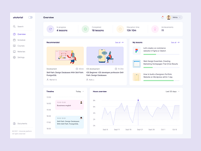 Online learning platform - dashboard clean course courses dashboard design e learning edtech education interface learn online course platform online courses online learning online teaching saas schedule ui ux web app your courses