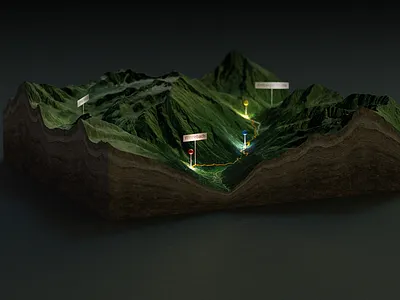 Winnebach - GPX Track - 3D Map - Blender - Render 3d 3dmap blender heightmap map render