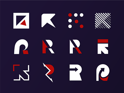 R mark exploration arrow arrows branding direction explore icon identity lettermark logo logo marks logo options mark modern monogram process r letter rarrow shapes simple symbol