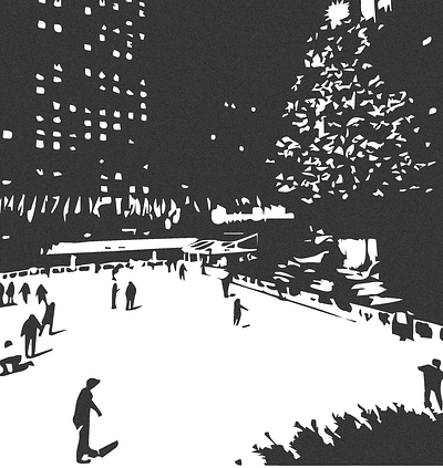 Rockefeller Center, NYC blackandwhite christmas design designer illustration illustrator newyorkcity nyc rockefeller center studio