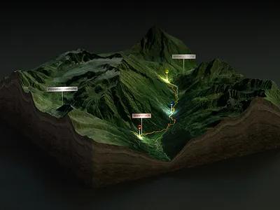 Winnebach - GPX Track - 3D Map - Blender - Render II 3d 3d map babylonjs blender generate heightmap map render