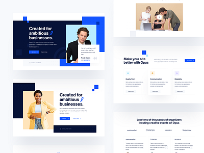 Opus Landing Page: Sections (Webflow UI Kit) business ui kit design landing landing page landing page design landing page ui landing page ui kit landing ui kit ui ui kit webflow webflow template webflow ui kit