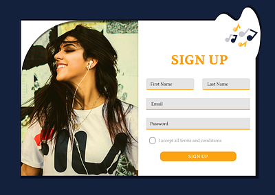 DailyUI#001_SIGN UP design music ui web