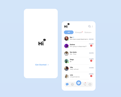 Hi - Concept minimalist message app beginer design designer indonesia minimalist mobile ui ux