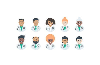 Doctors set app branding design doctor feature illustration logo platform software ui ux