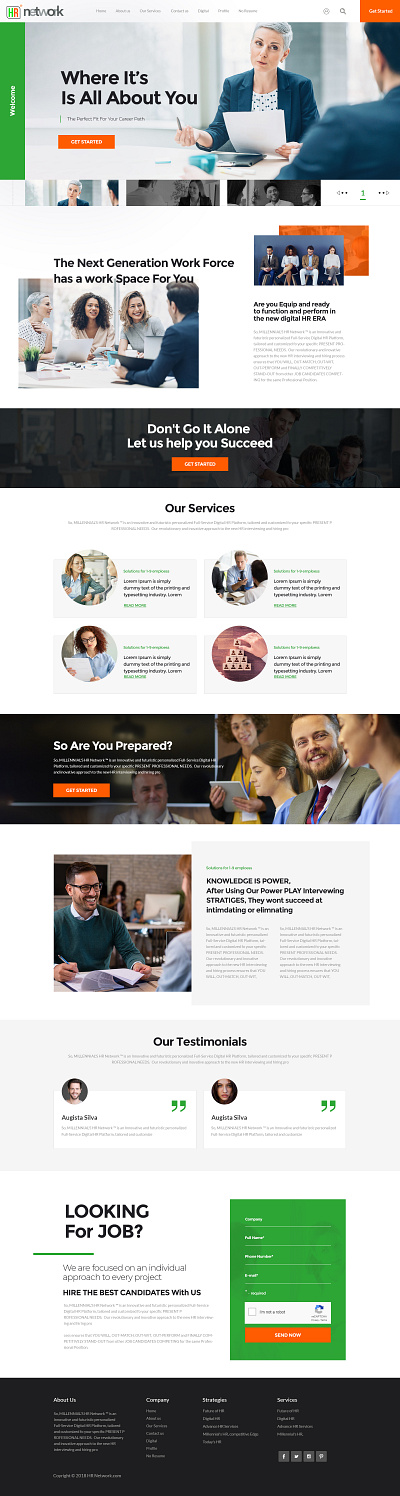 Anthony Millennial's HR Network branding inerface user friendly webdesign