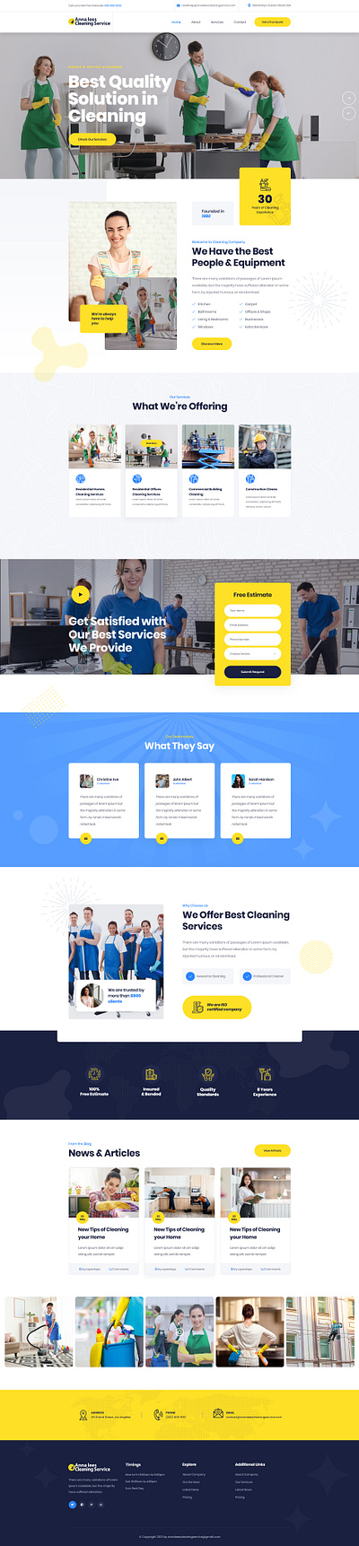 Anna lees Cleaning service branding design user friendly webdesign