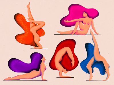 NAKED YOGA CLUB advertising branding business character children design feminine feminist flat girlpower graphic design grlpwr grunge illustration naked ui vintage visual yoga