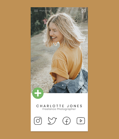 Profile for PhotoFresh app design typography ui ux