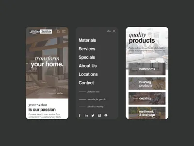 Modern Building Supply Mobile Website building construction design minimal mobile modern sophisticated supply ui ux web design website