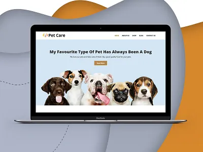Animal & Pet Care - Website Design animal care design dog dog food ecommerce landing page design pet web design web page design