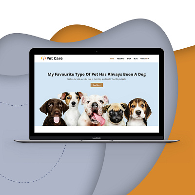 Animal & Pet Care - Website Design animal care design dog dog food ecommerce landing page design pet web design web page design