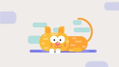 Basic Shape Cat Illustartion graphic design motion graphics ui