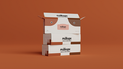 Milkaps - milk capsules 3d branding graphic design logo