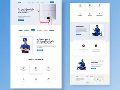 Boiler & Plumber Service boiler boiler service design homepage landingpage plumber service ui uiux