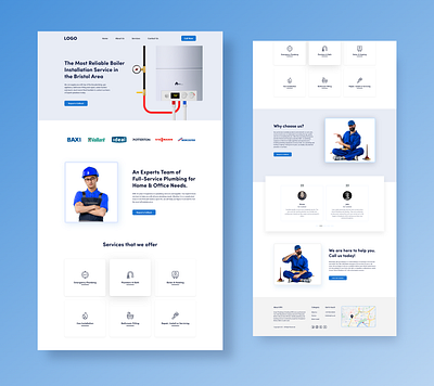 Boiler & Plumber Service boiler boiler service design homepage landingpage plumber service ui uiux