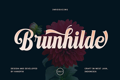 Brunhilde script font brunhilde design display font elegant font handpik sign