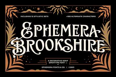 Ephemera Brookshire font lettering retro type design typeface victorian vintage