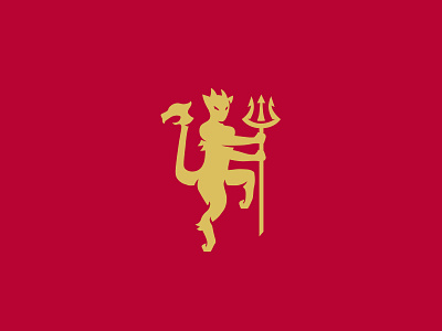 Red Devil branding design devil gold icon illustration logo manchester manutd red united