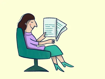 Reading the news art article branding design editorial human illu illustration illustrator news newspaper oldschool paper person posterart reading woman