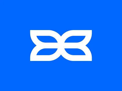 X + Leaf Minimal logo blue branding design flat graphicdesign illustrator logo logodesign minimal pattern typography